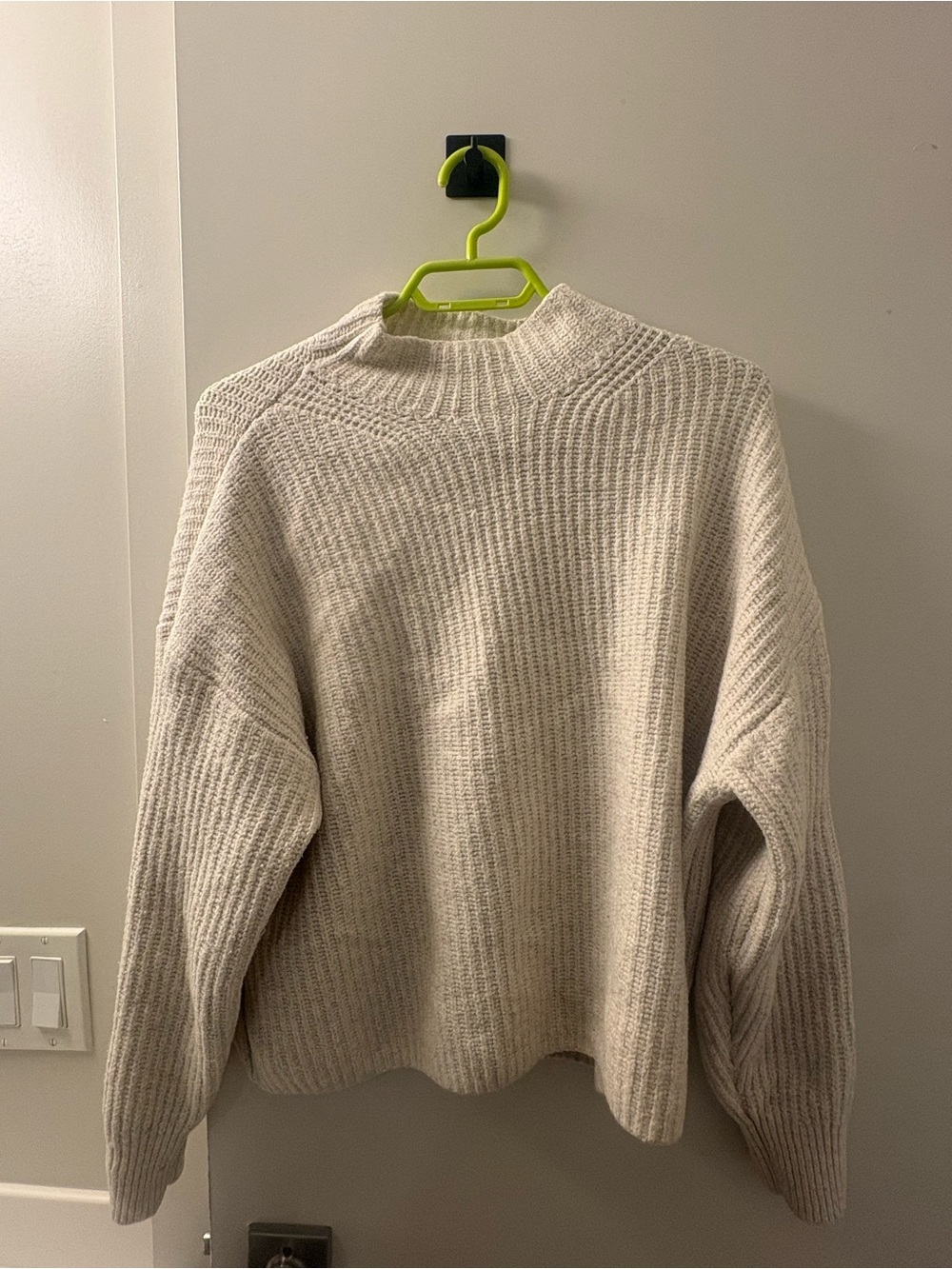 Old Navy Beige Ribbed Mock-Neck Women’s Sweater